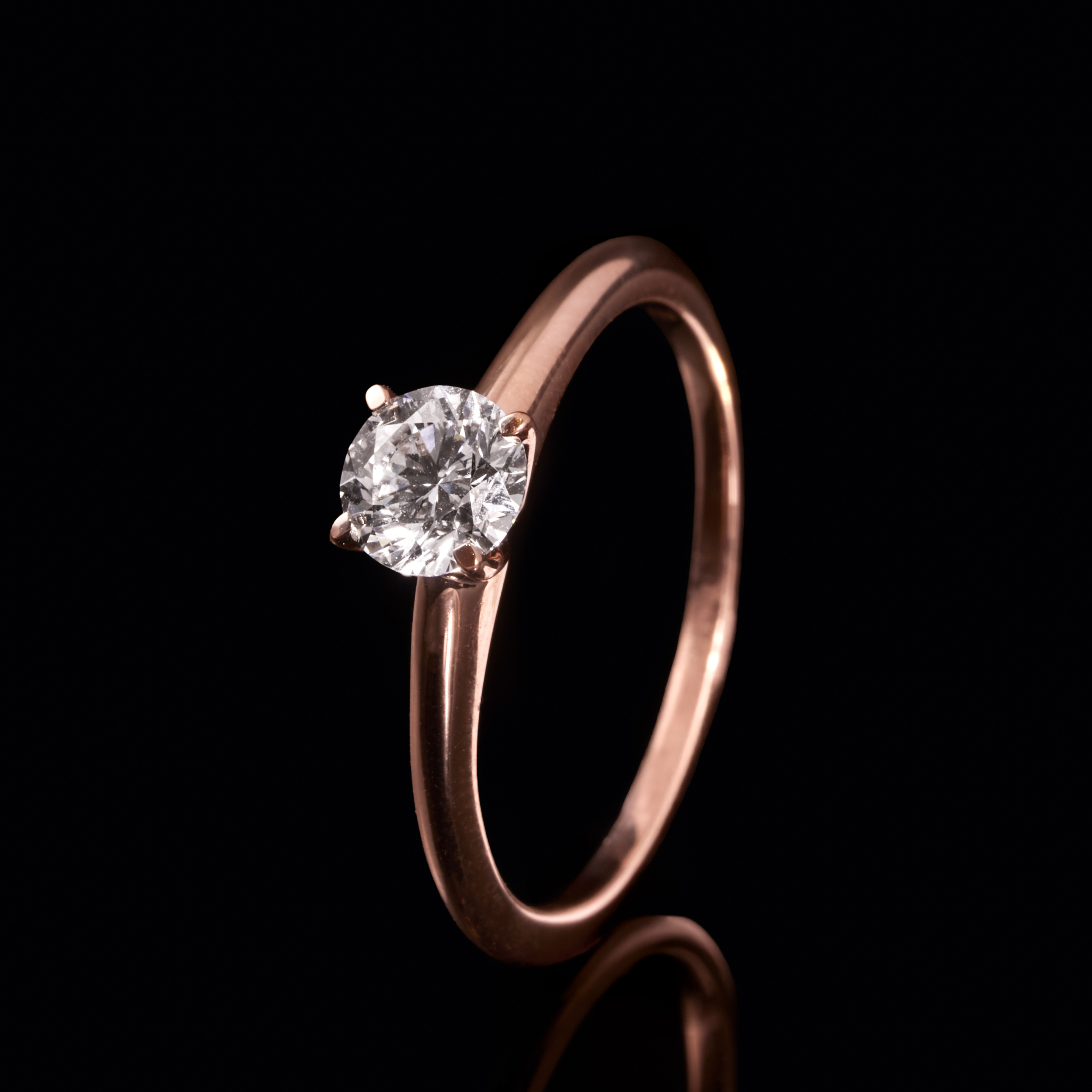 Solitaire-Ring mit Lab-Grown-Brillanten / 585er Roségold – 1.190 €